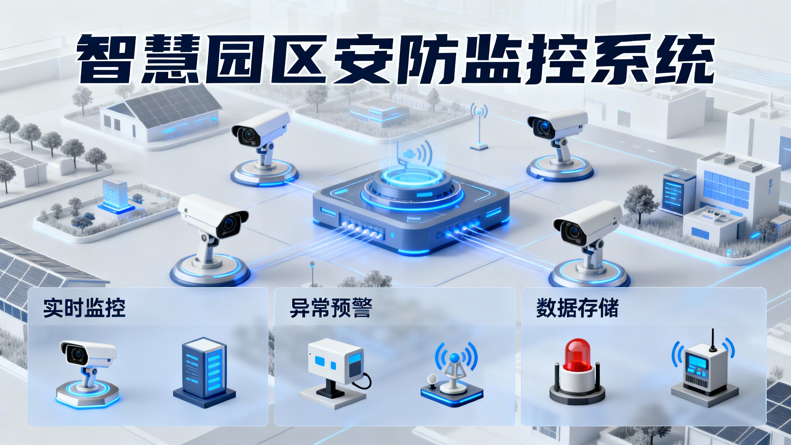 智慧园区内的高清安防监控摄像头